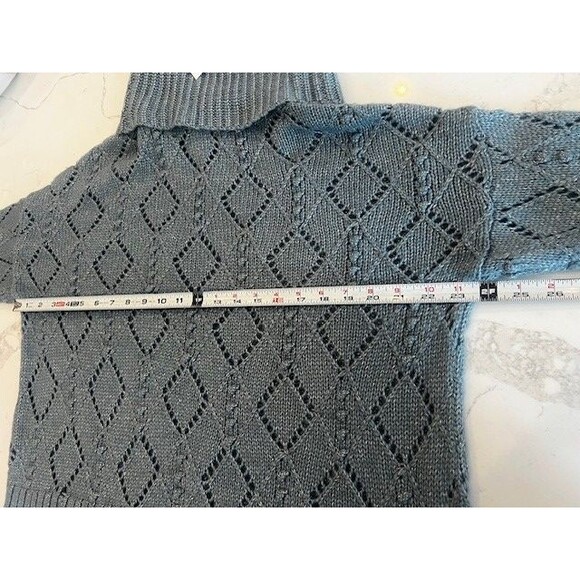 Loft Women's Cropped Cowl Neck Blue Sweater Size Small New With Tags - Picture 6 of 11